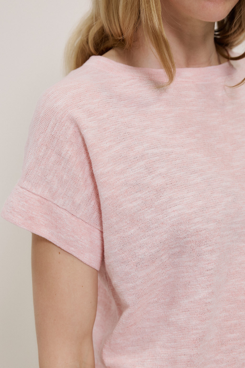 Linen Cotton Relaxed Knit T-Shirt
