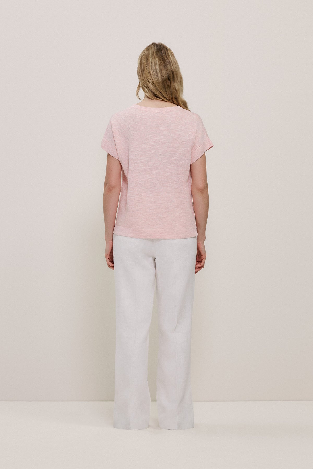 Linen Cotton Relaxed Knit T-Shirt