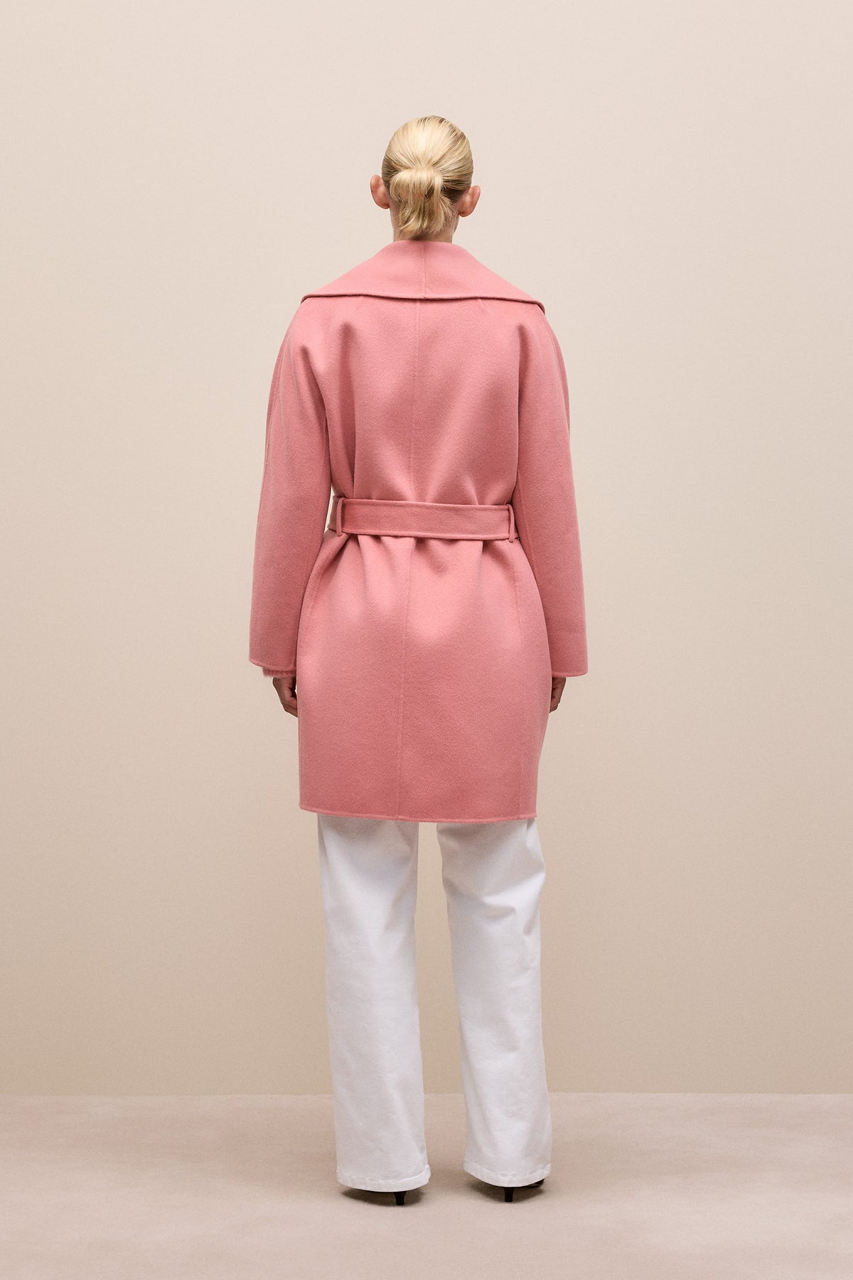 Brushed Wool Wrap Coat