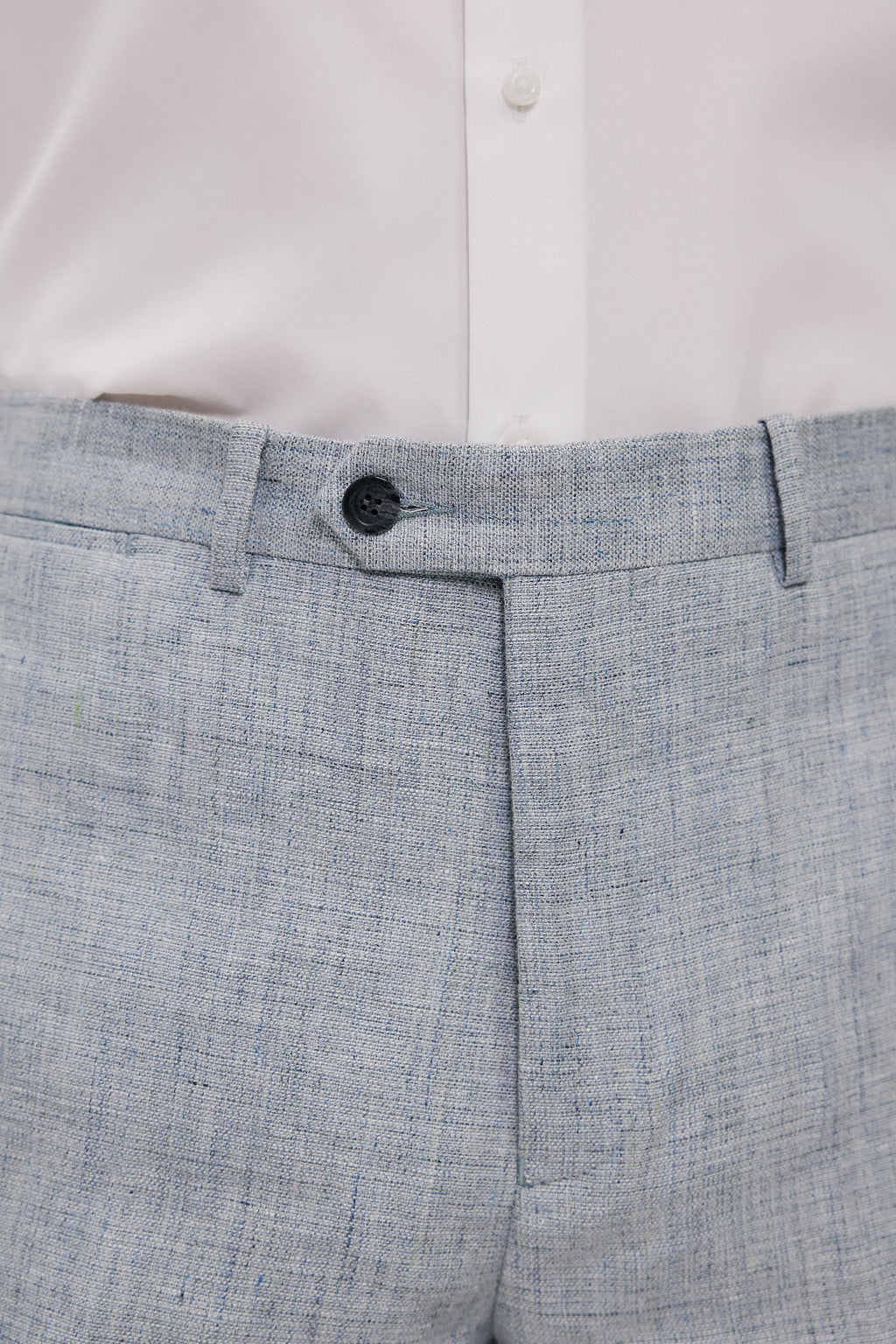 Textured Linen Straight Leg Trouser