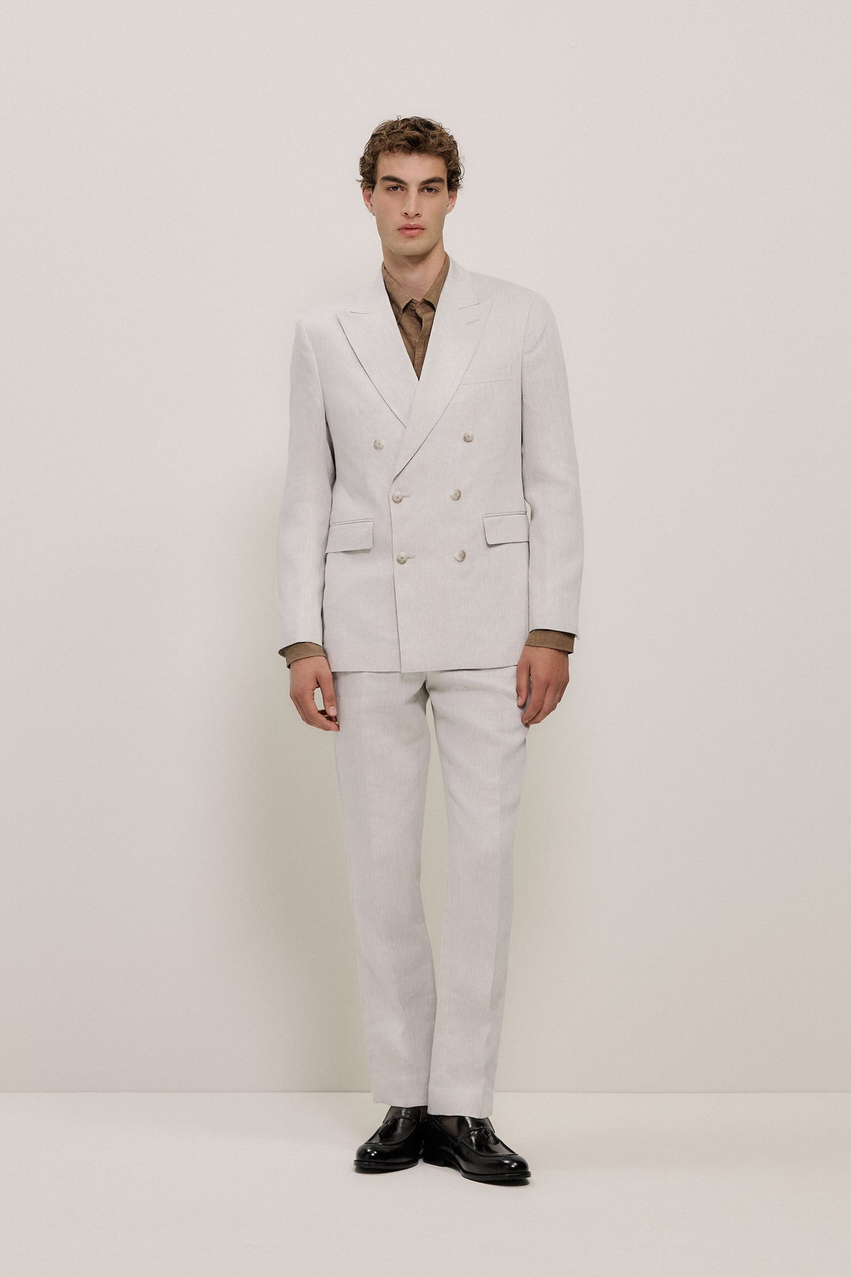 Linen Twill Double Breasted Blazer