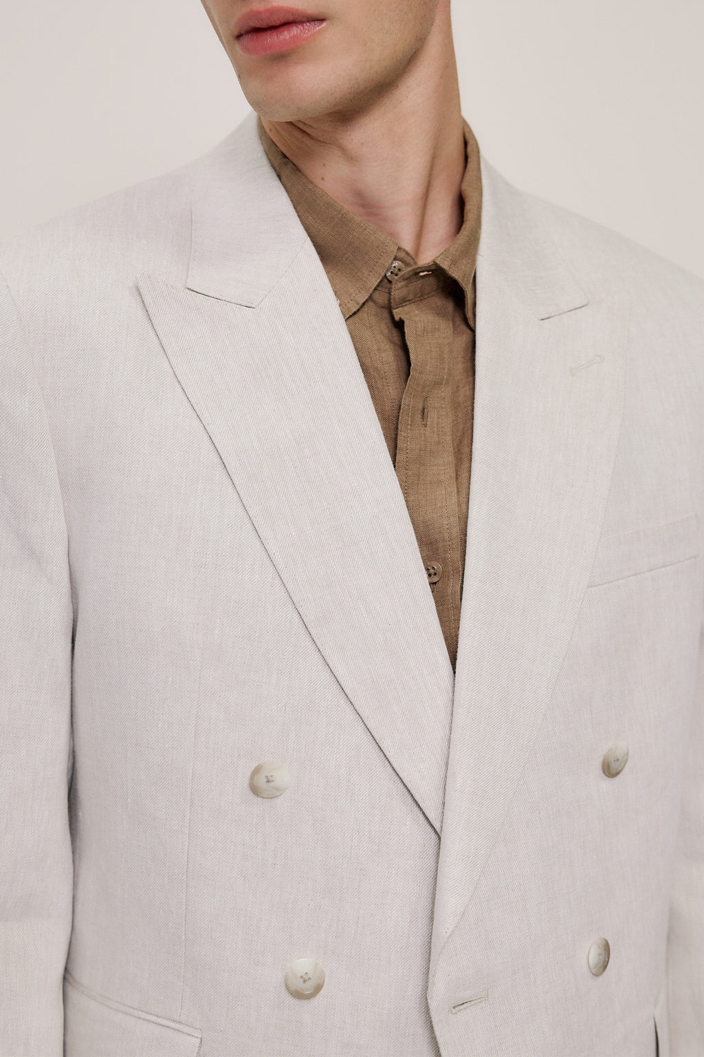 Linen Twill Double Breasted Blazer