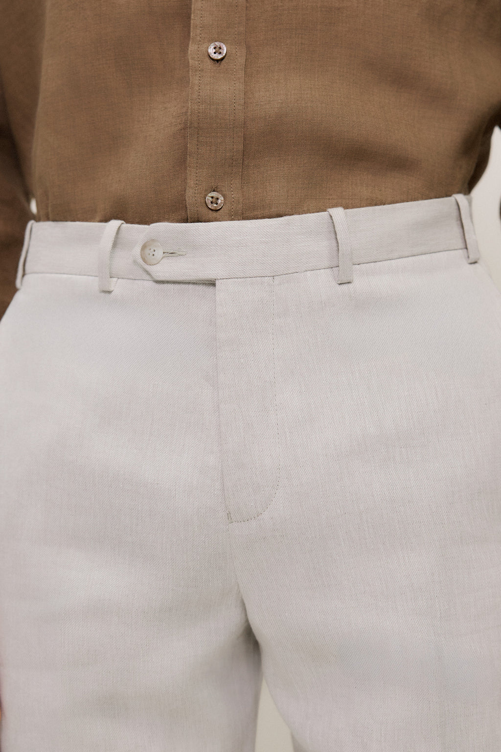 Linen Twill Straight Leg Trouser