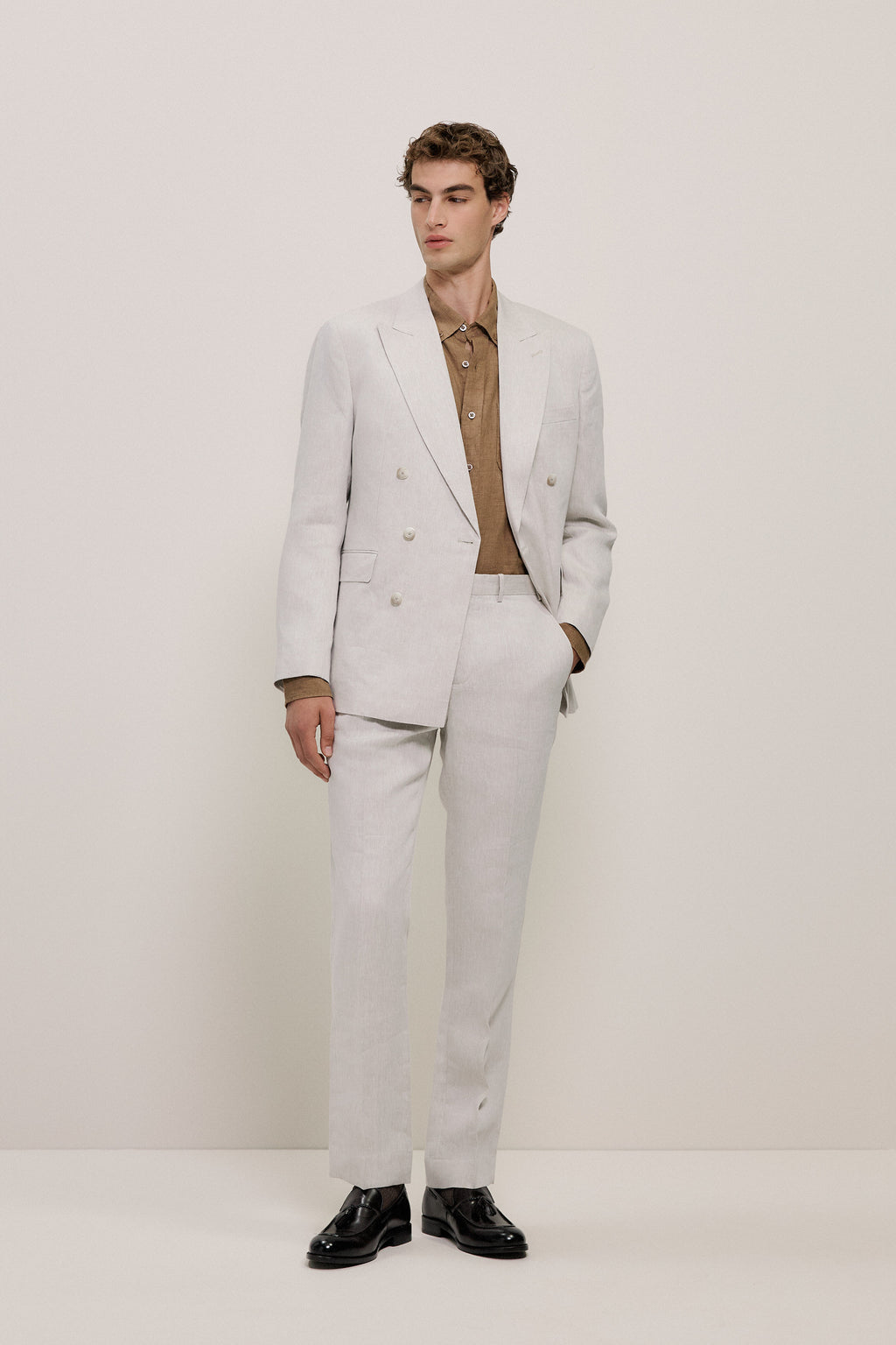 Linen Twill Straight Leg Trouser