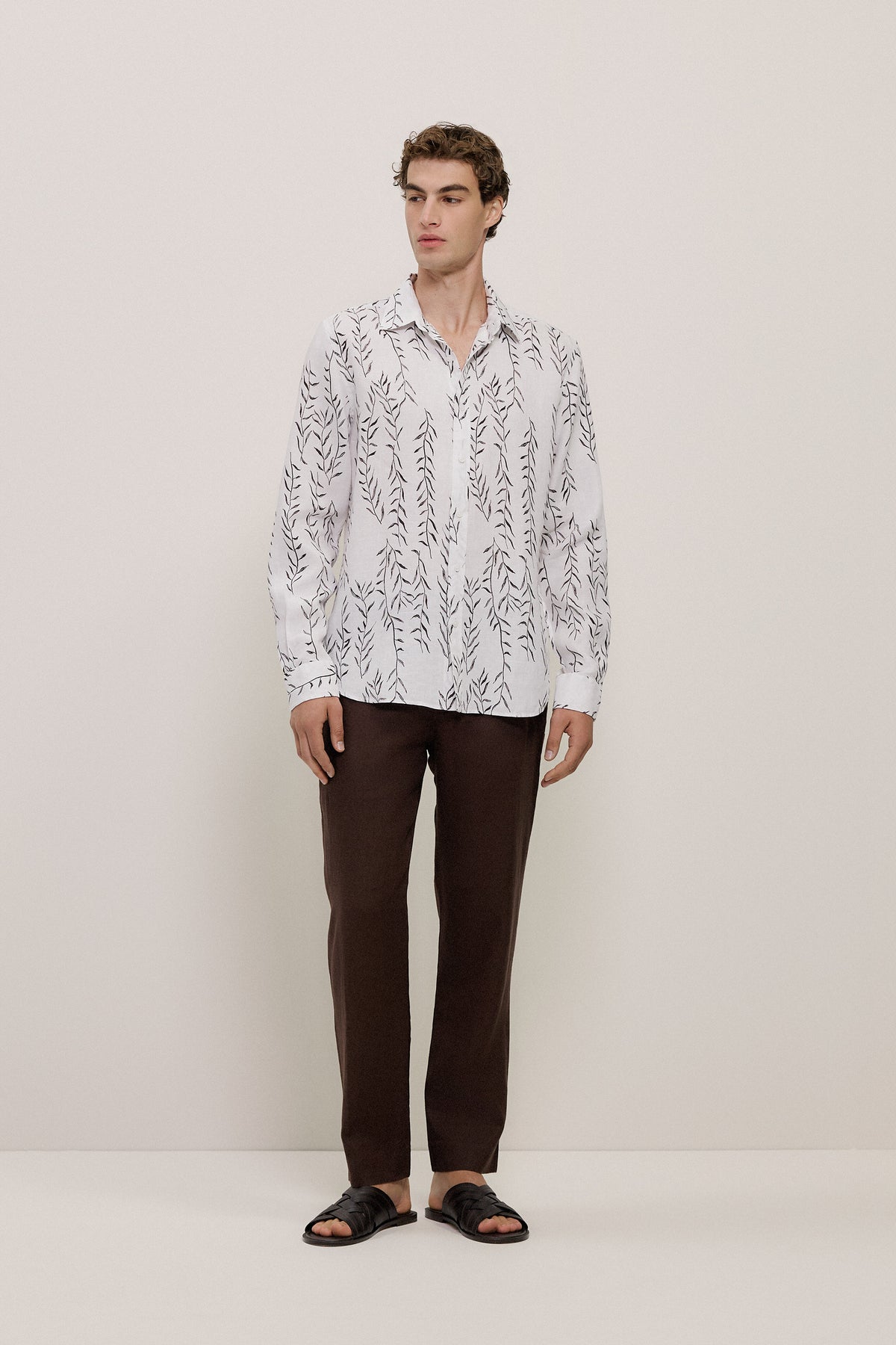 Rowan Regular Fit Linen Long Sleeve Shirt