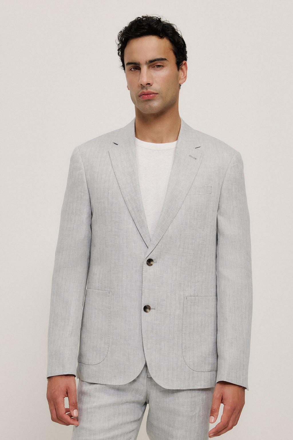 Linen Herringbone Blazer