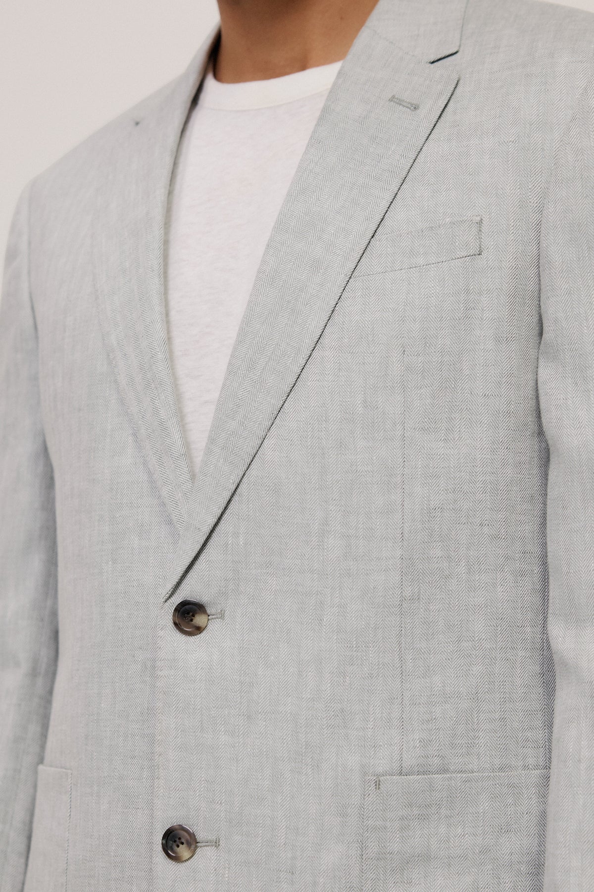 Linen Herringbone Blazer