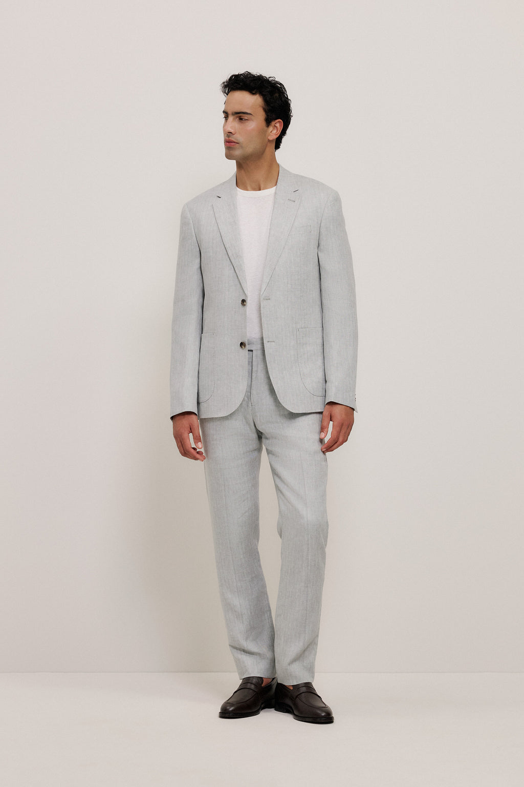 Linen Herringbone Blazer