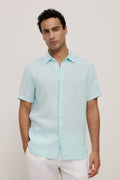 Yarn Dyed Linen Short Sleeve Shirt
