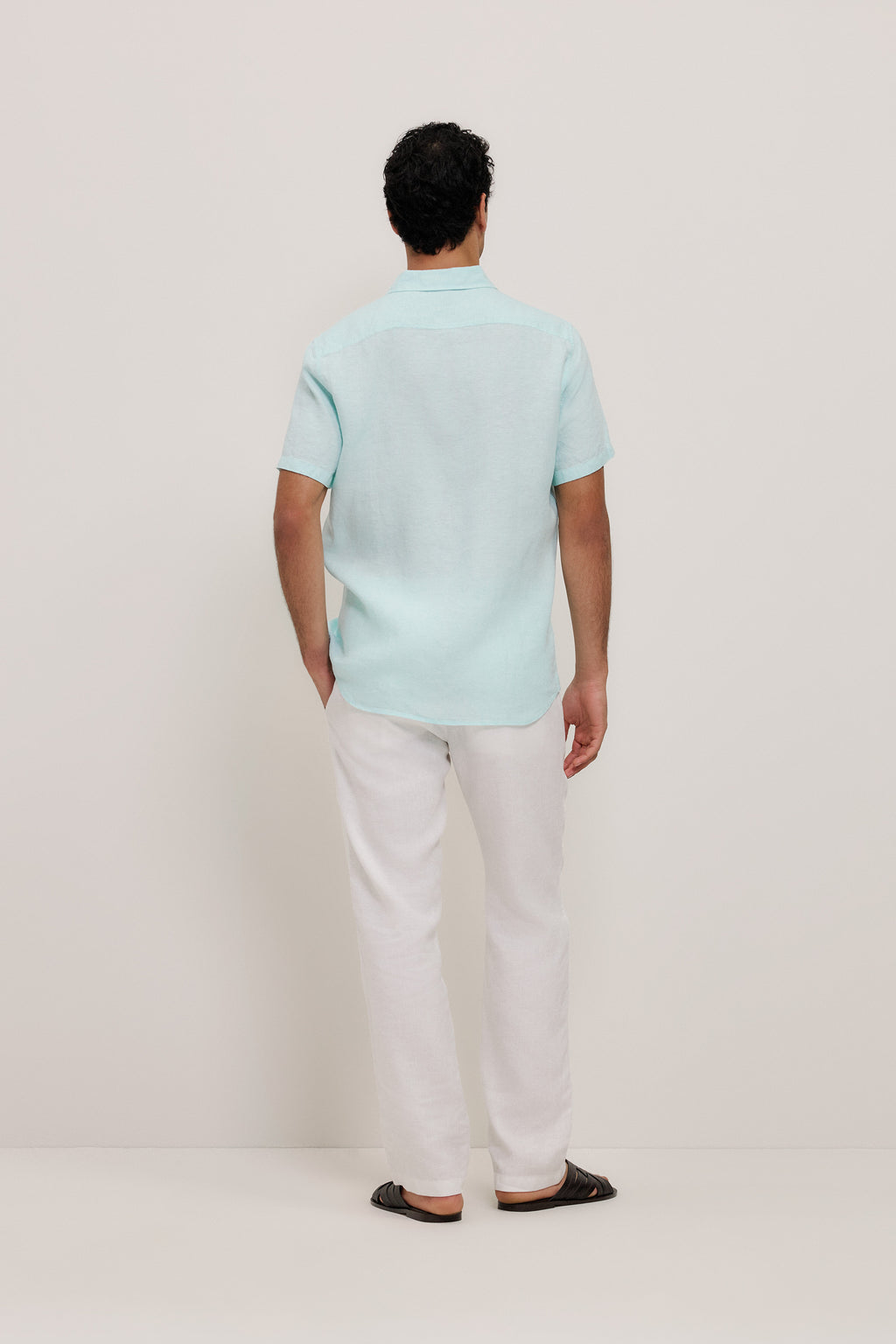 Yarn Dyed Linen Short Sleeve Shirt
