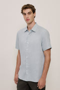 Yarn Dyed Linen Short Sleeve Shirt
