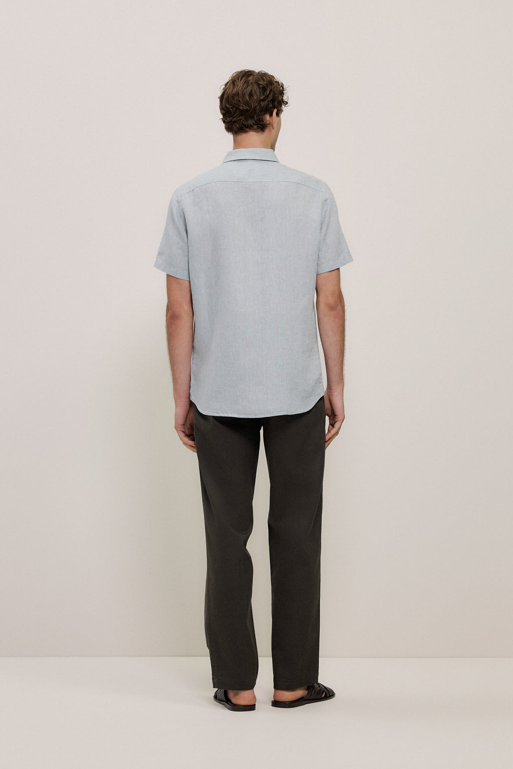 Yarn Dyed Linen Short Sleeve Shirt