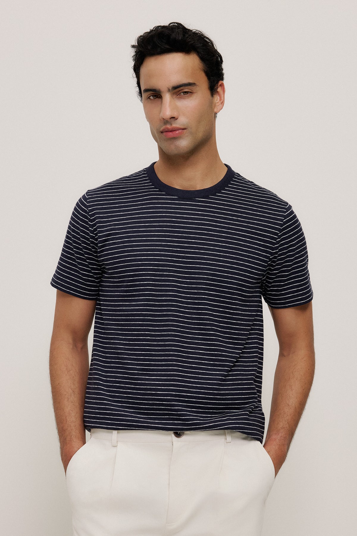 Linen Cotton Jersey Stripe T-shirt
