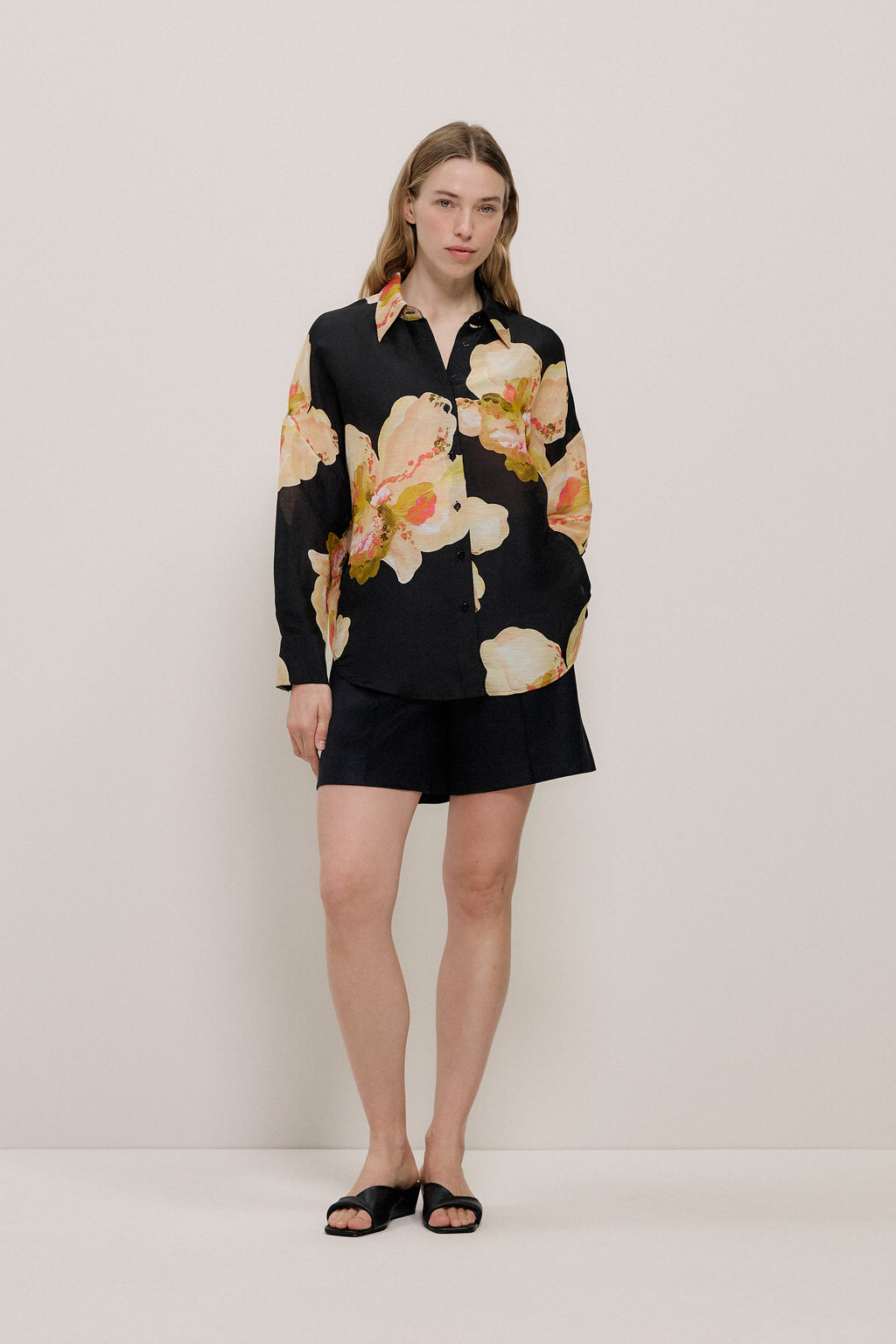 Caelia Linen Silk Relaxed Shirt