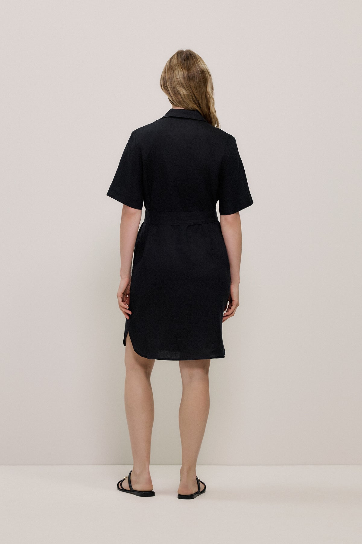 Linen Belted Shirt Dress