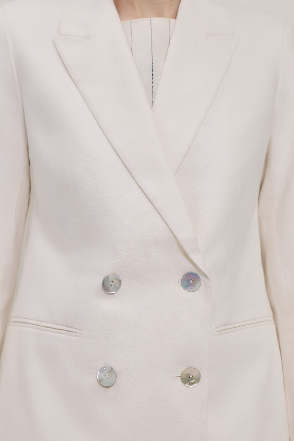 Linen Cotton Double Breasted Blazer