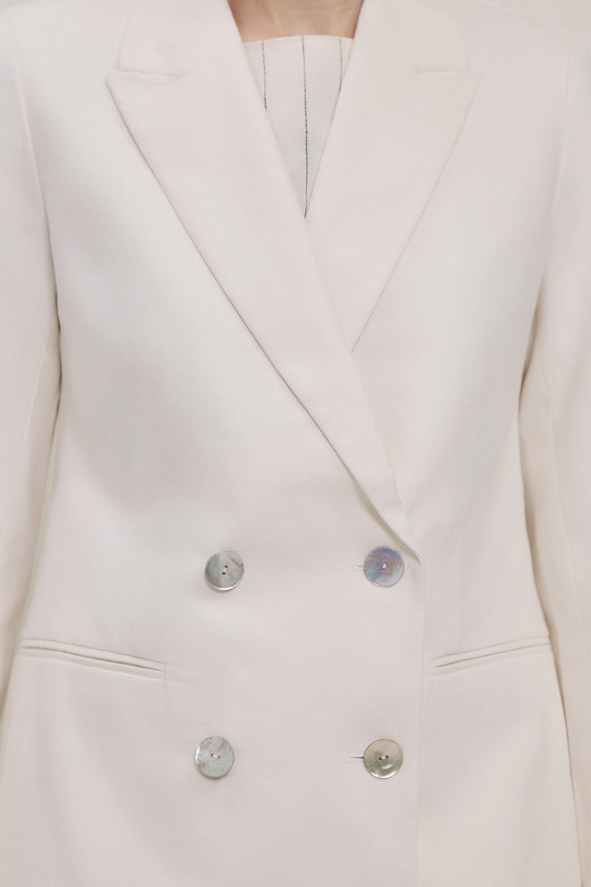 Linen Cotton Double Breasted Blazer