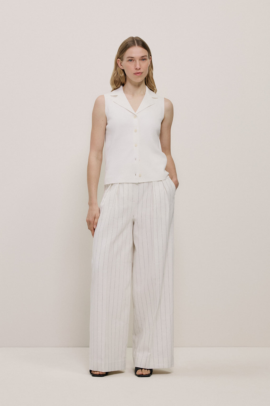 Linen Cotton Pinstripe Pant