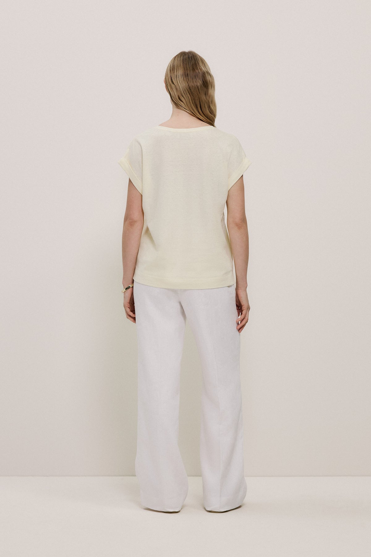 Linen Cotton V Neck T-shirt