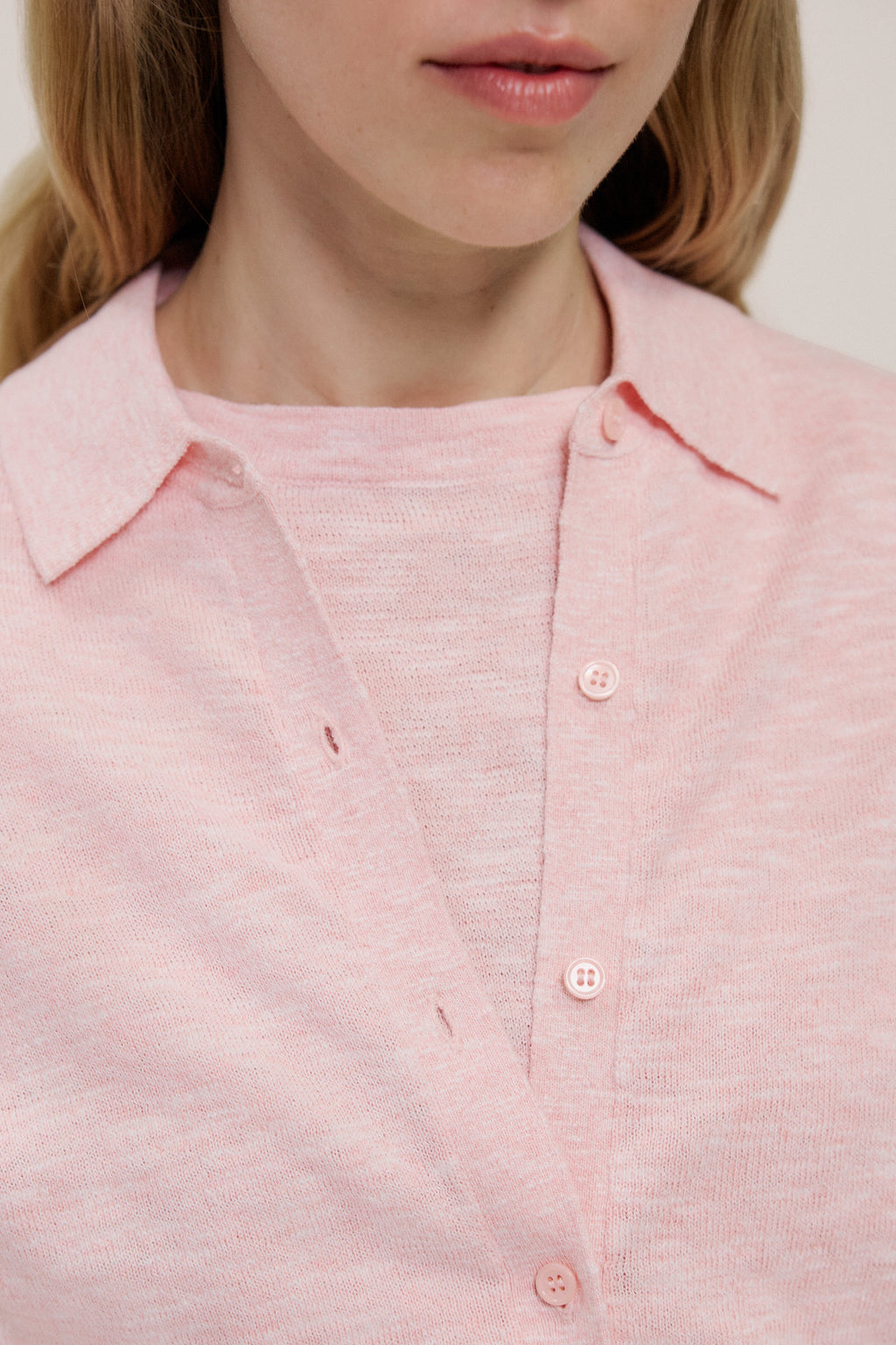Linen Cotton Collared Cardigan