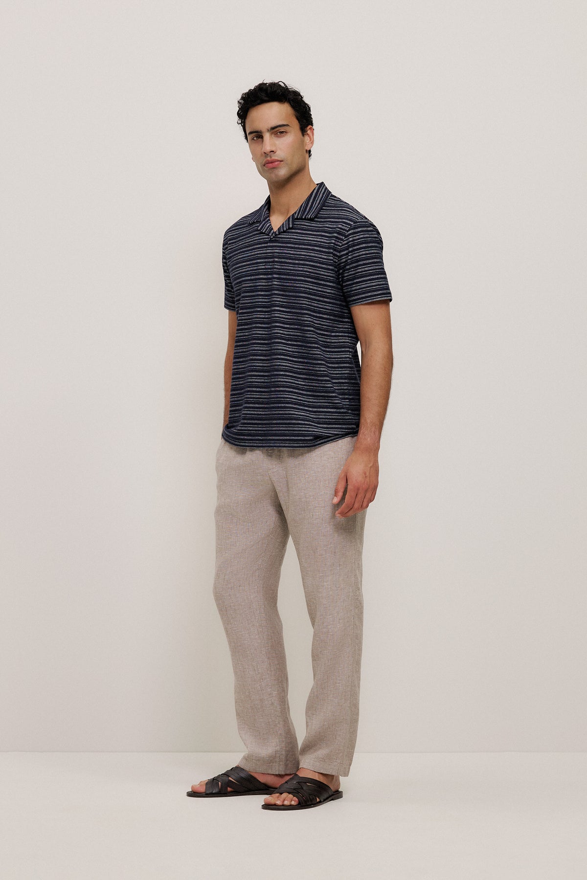 Yarn Dyed Linen Relaxed Drawcord Pant