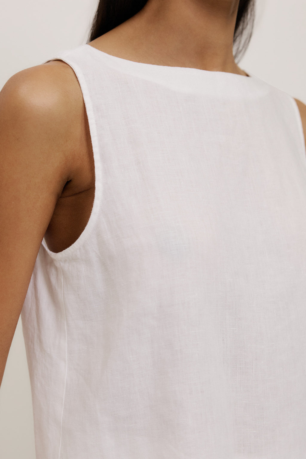 Linen Boatneck Tank