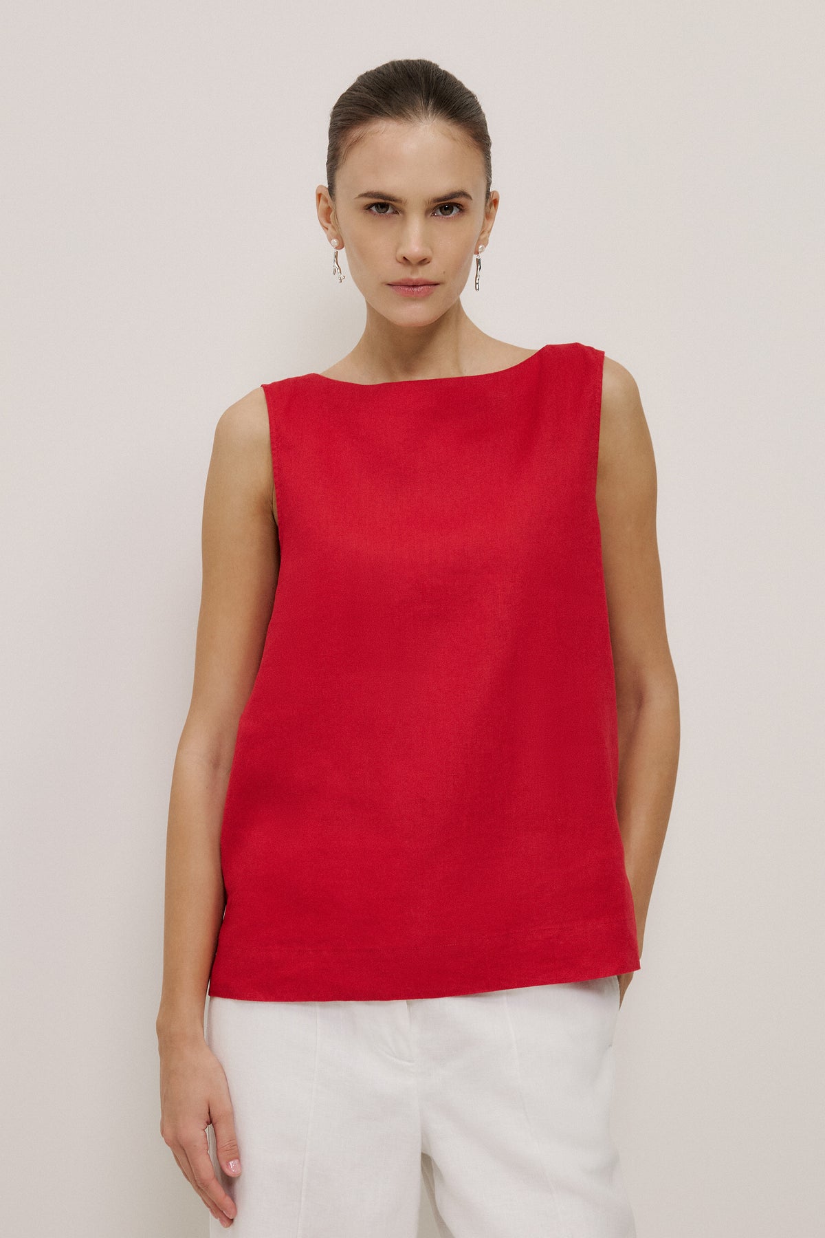 Linen Boatneck Tank