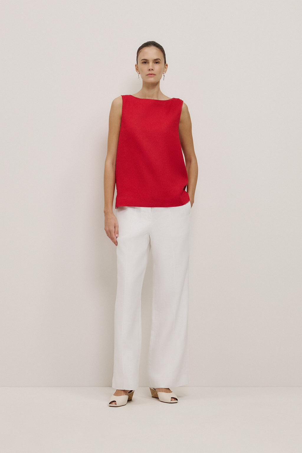 Linen Boatneck Tank