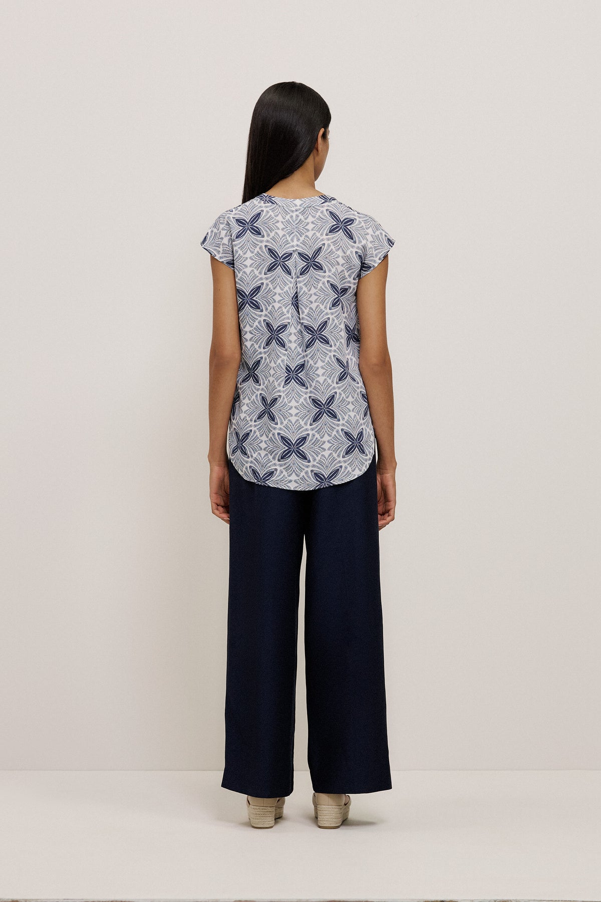 Mosaic Relaxed V Neck Top