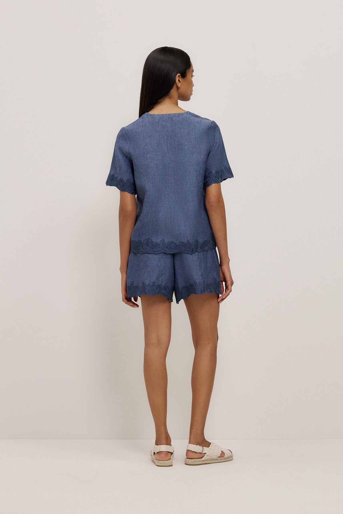 Linen Embroidered Detail Popover