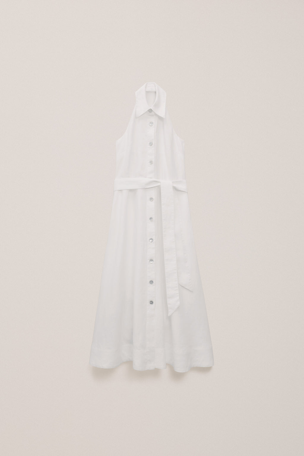 Linen Halter Shirt Dress
