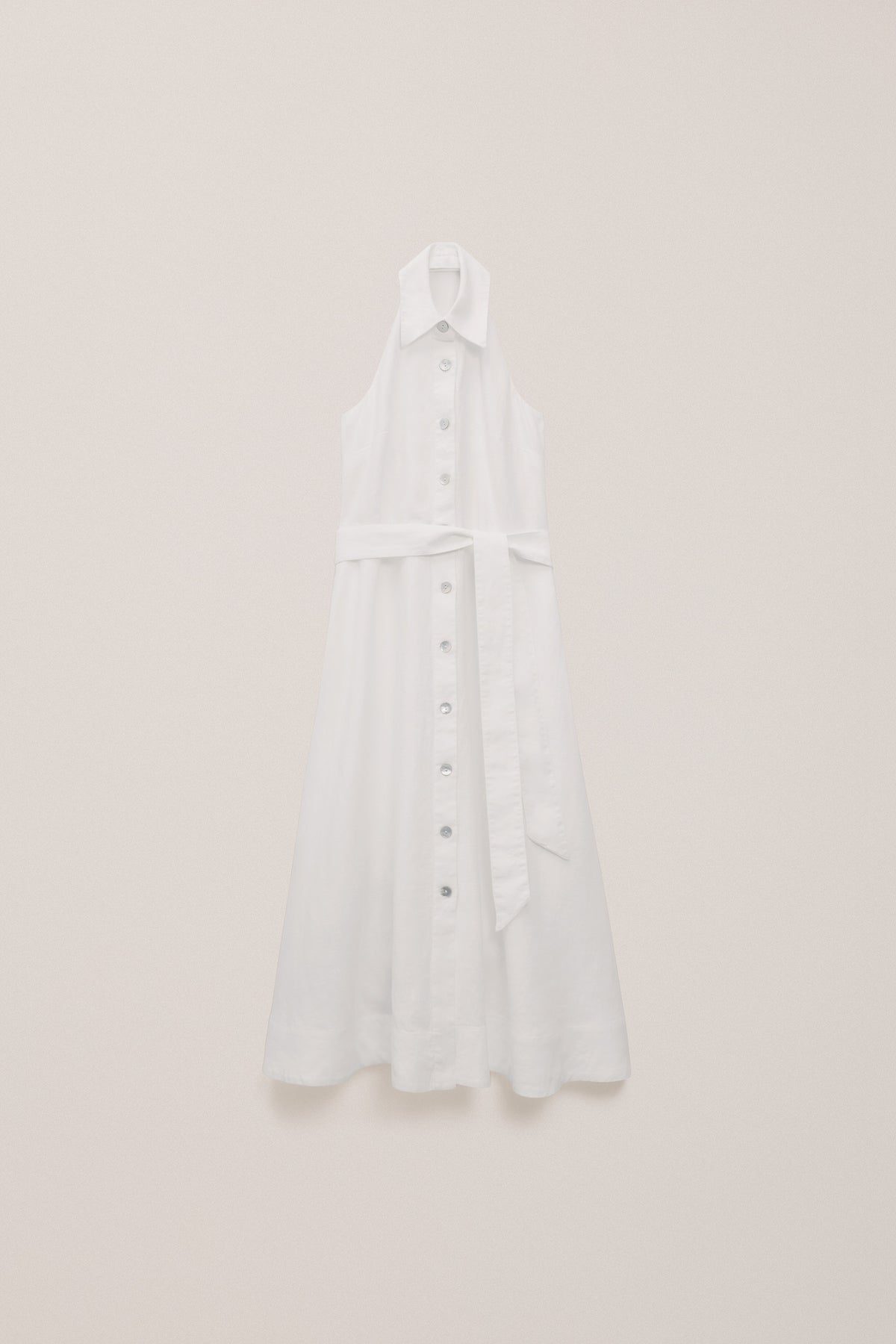 Linen Halter Shirt Dress