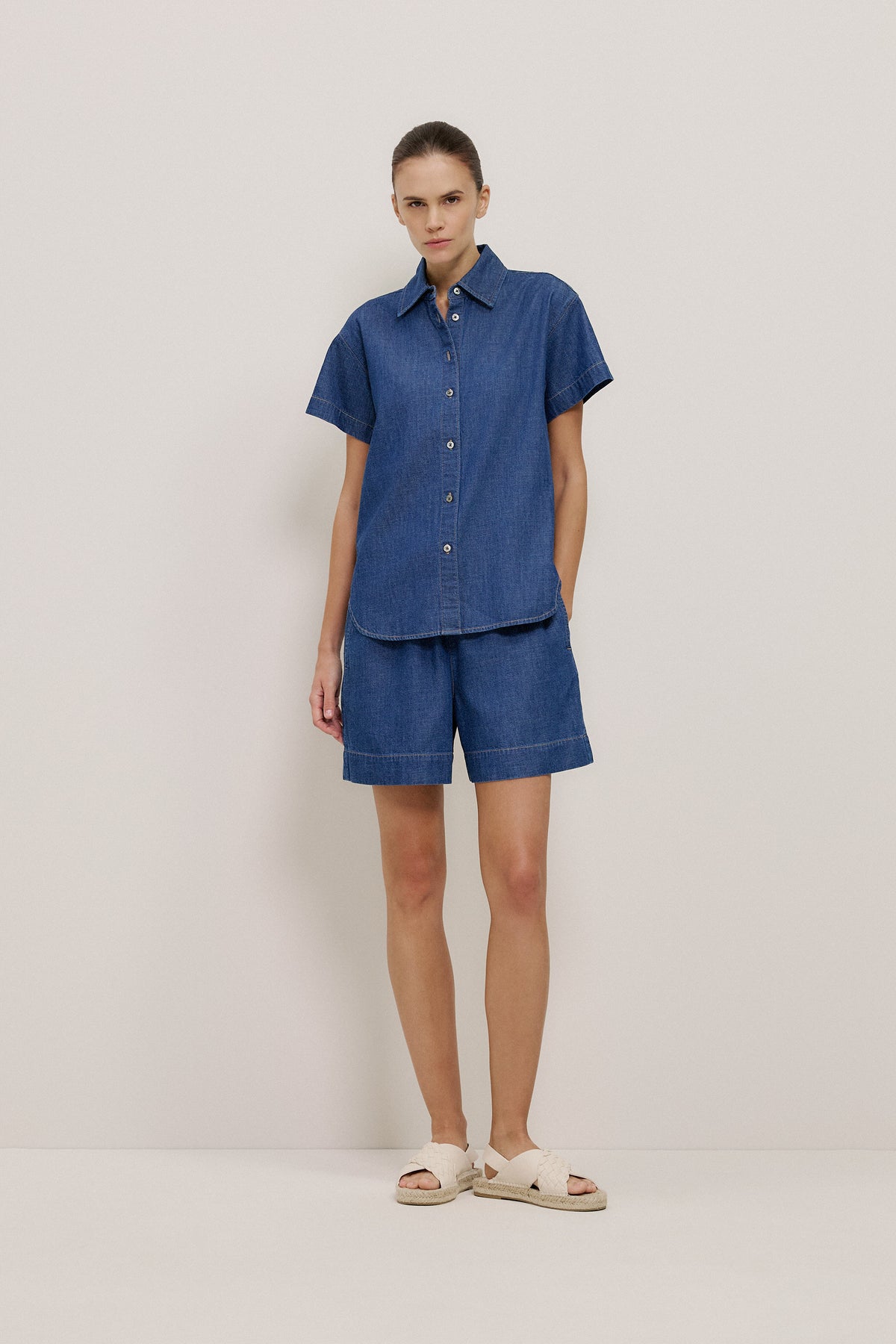 Soft Denim Drawcord Short