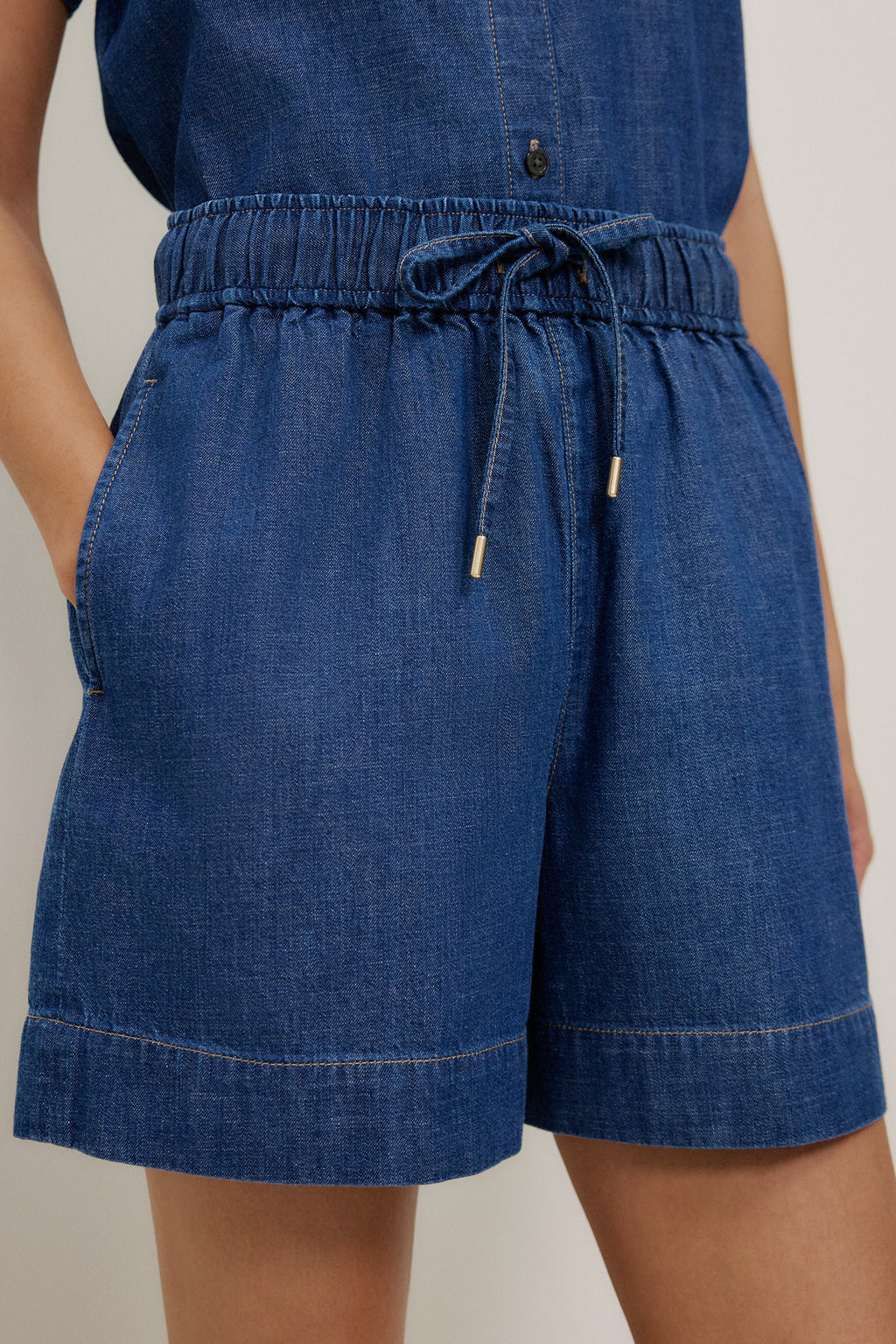 Soft Denim Drawcord Short