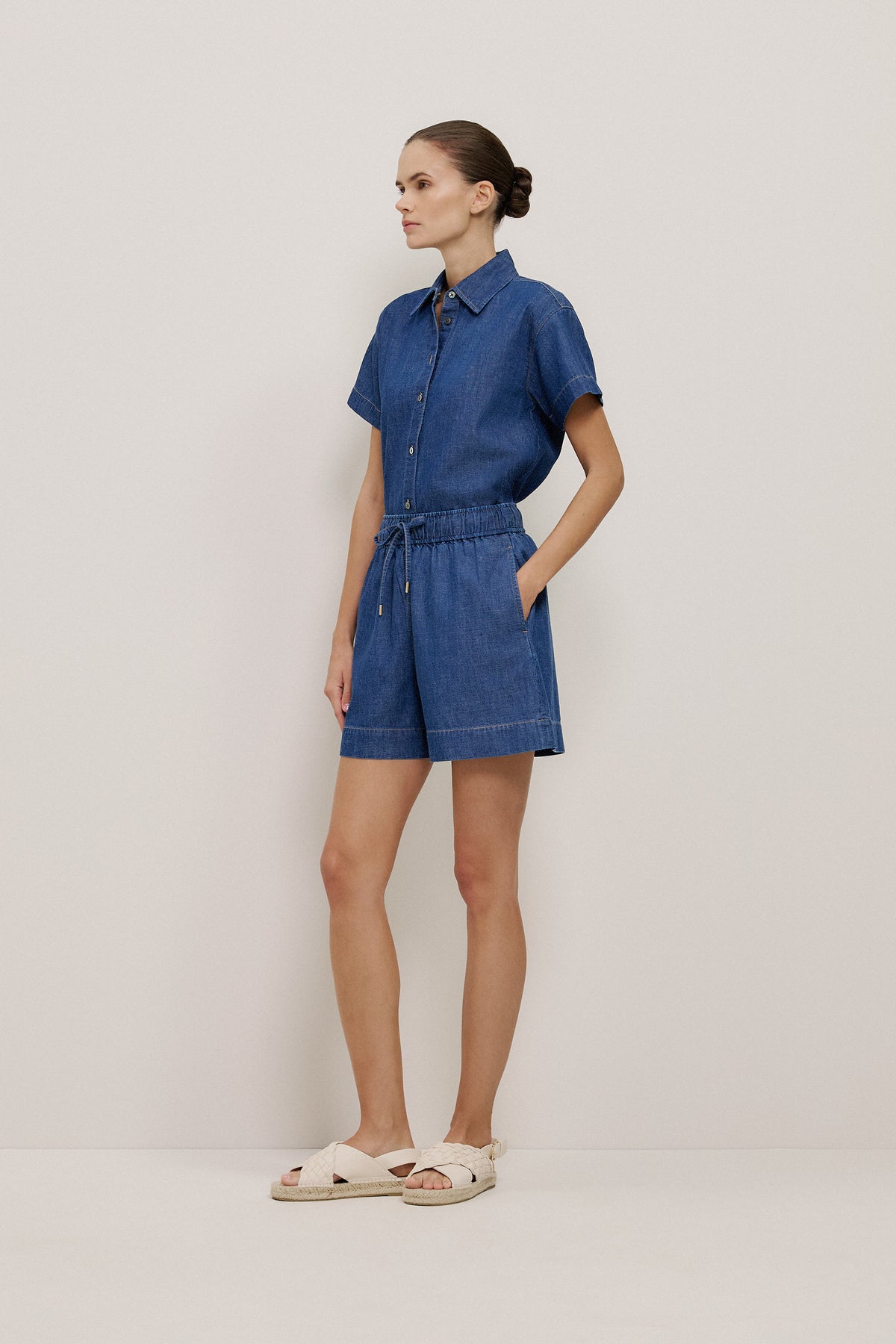 Soft Denim Drawcord Short