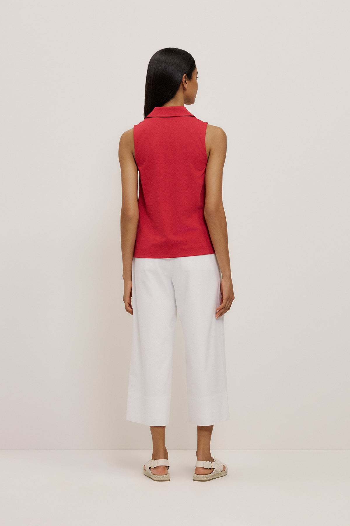 Sleeveless Collared Tank