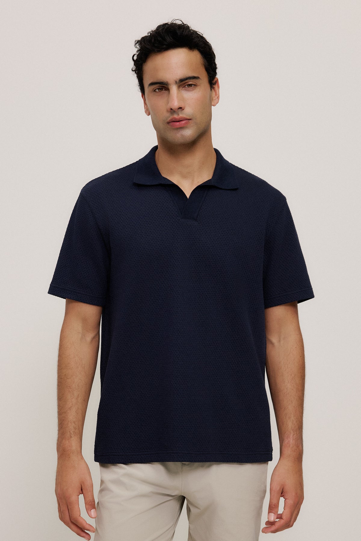 Jacquard Diamond Stitch Polo