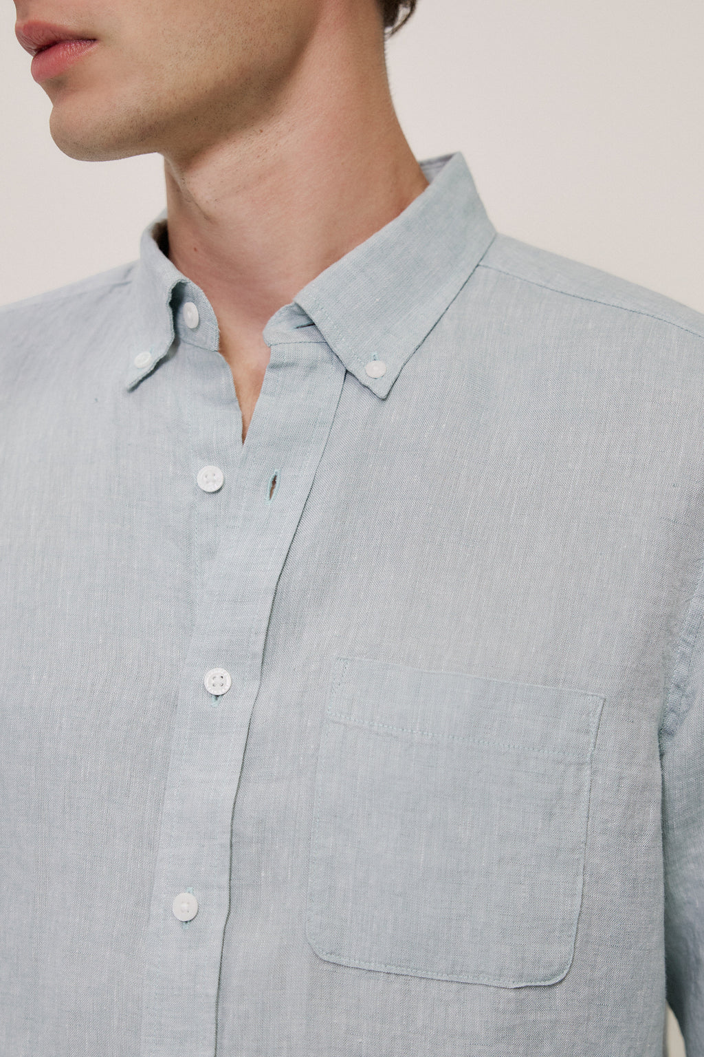 Regular Fit Yarn Dyed Linen Shirt