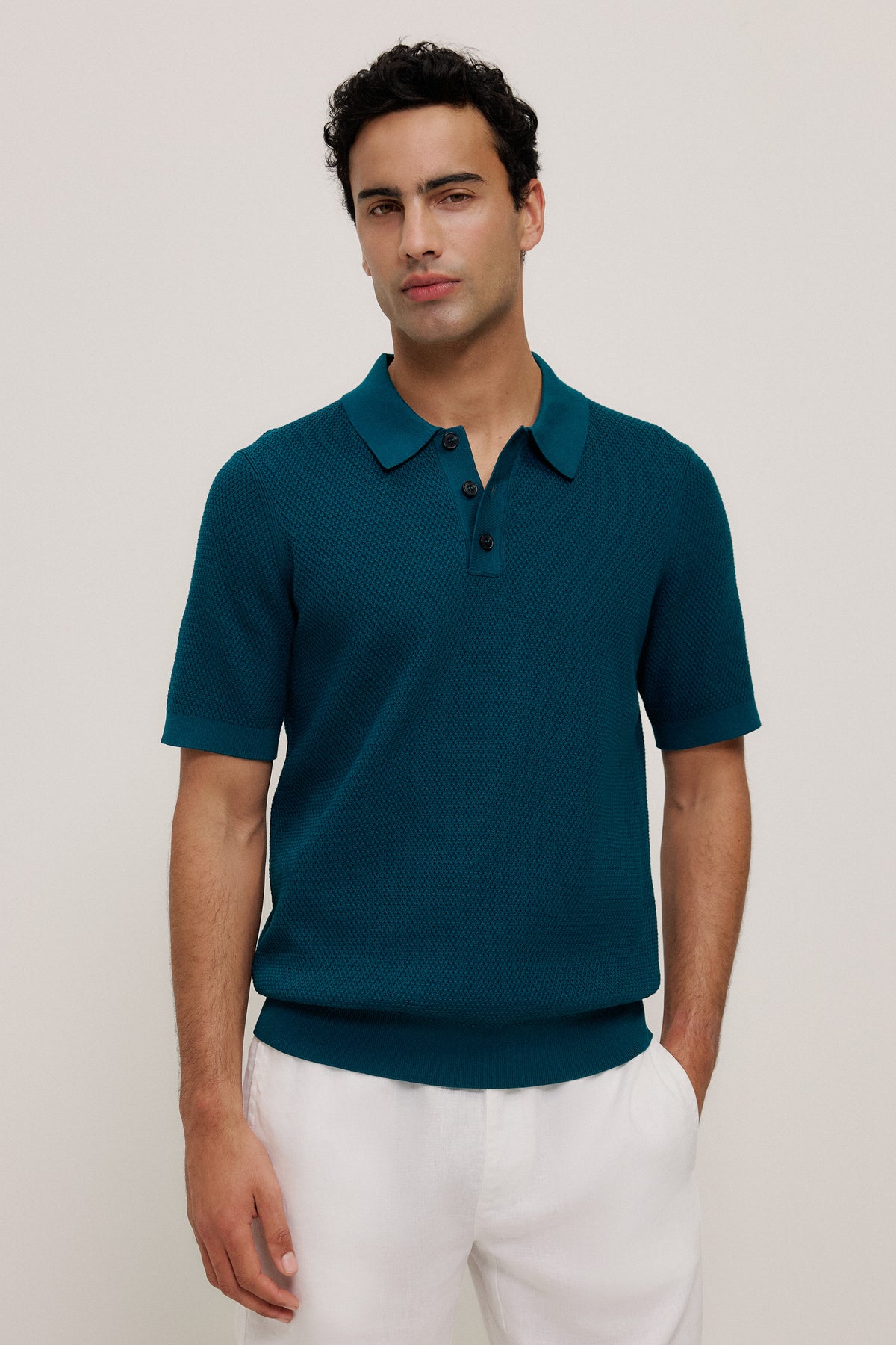 Cotton Texture Knit Polo