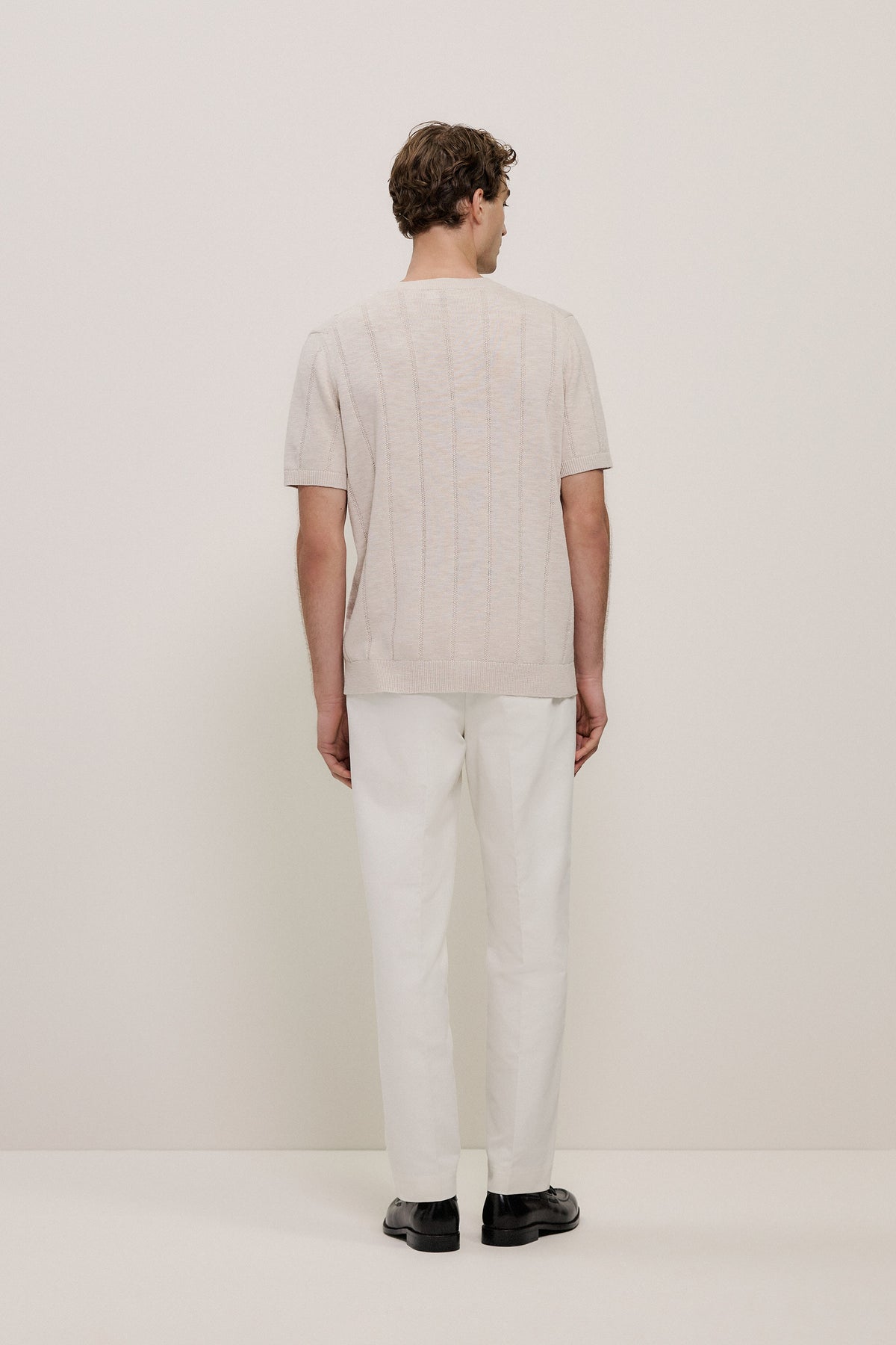 Linen Cotton Slub Knit T-shirt