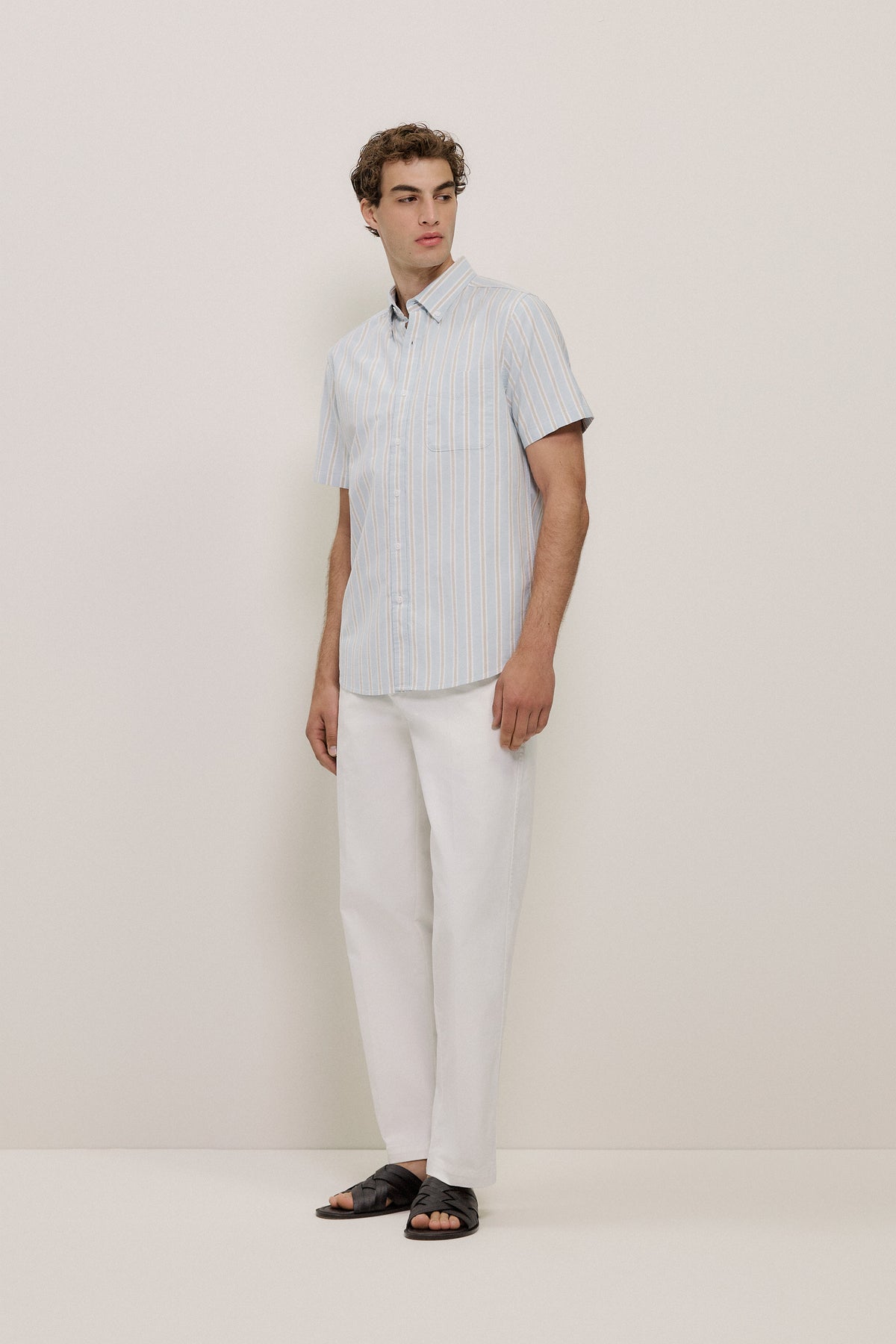 Oxford Stripe Short Sleeve Shirt