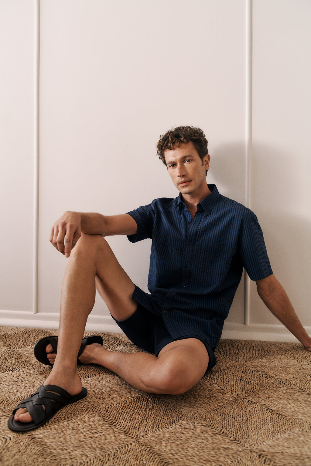 Cotton Seersucker Short Sleeve Shirt