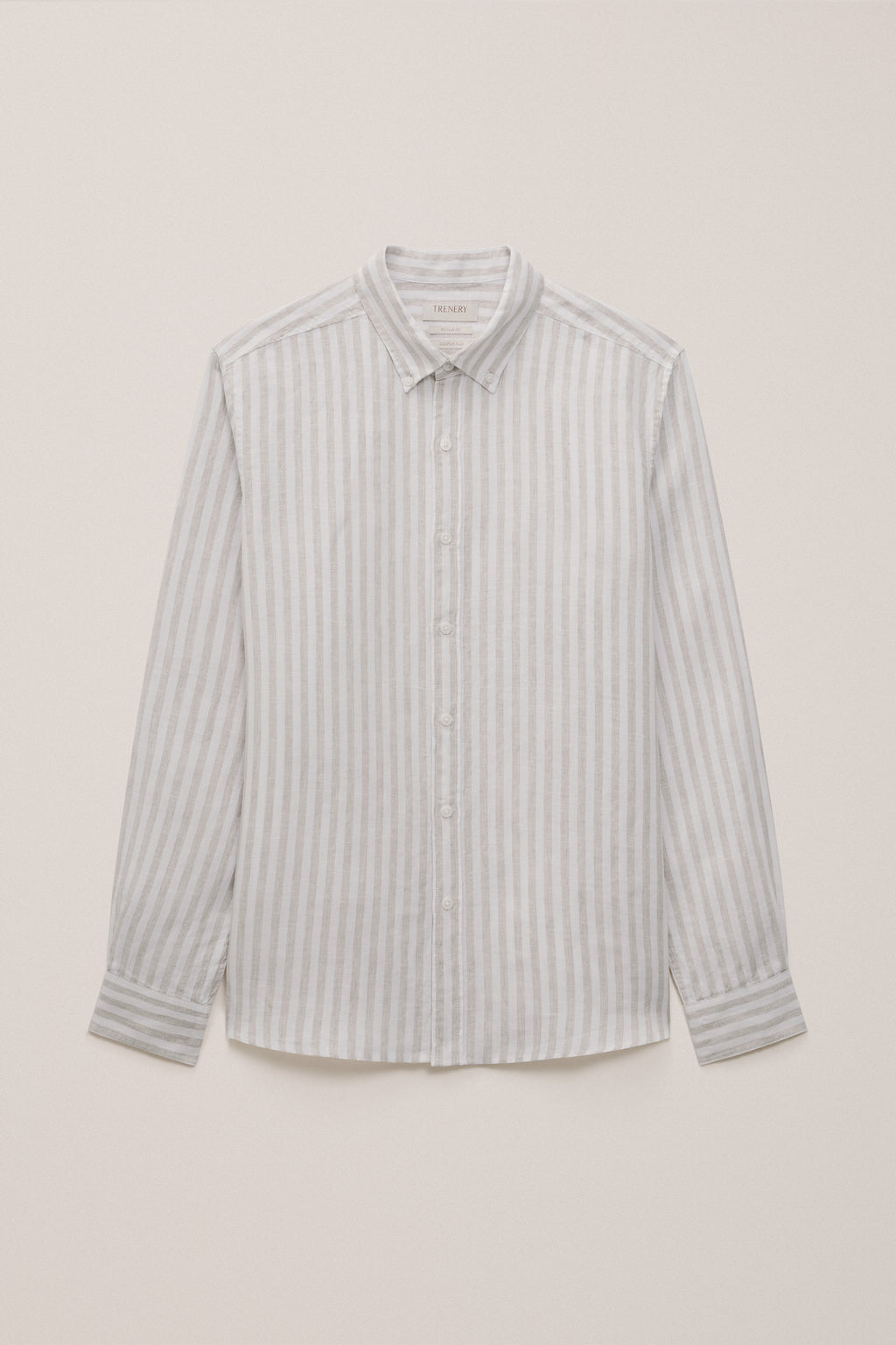 Yarn Dyed Linen Stripe Long Sleeve Shirt