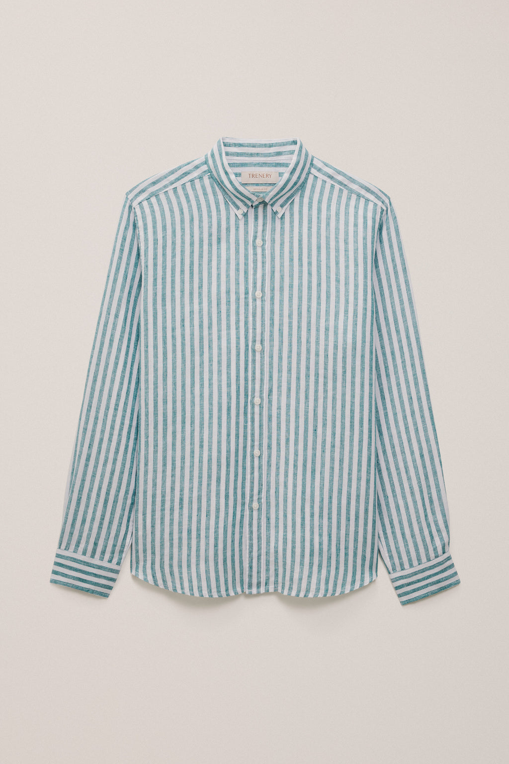 Yarn Dyed Linen Stripe Long Sleeve Shirt