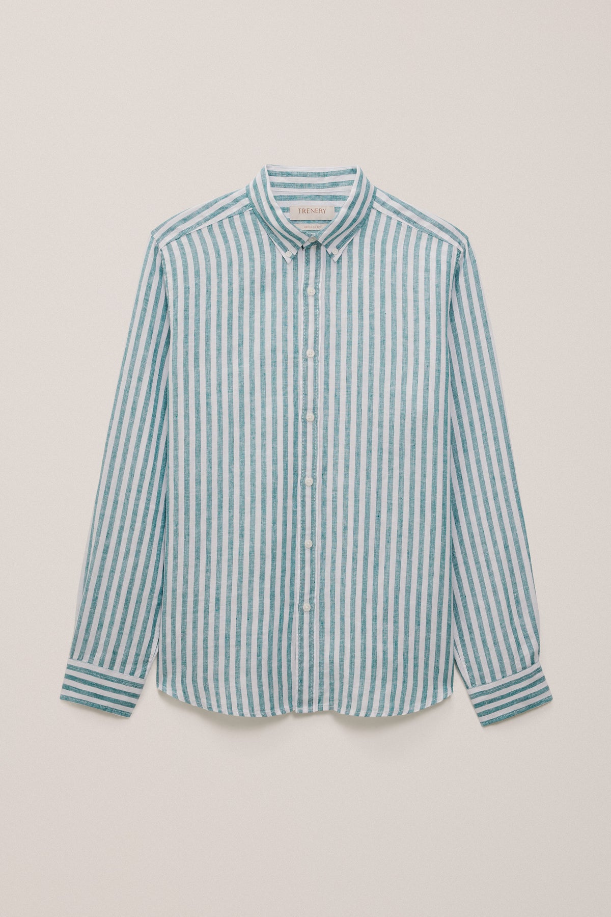 Yarn Dyed Linen Stripe Long Sleeve Shirt