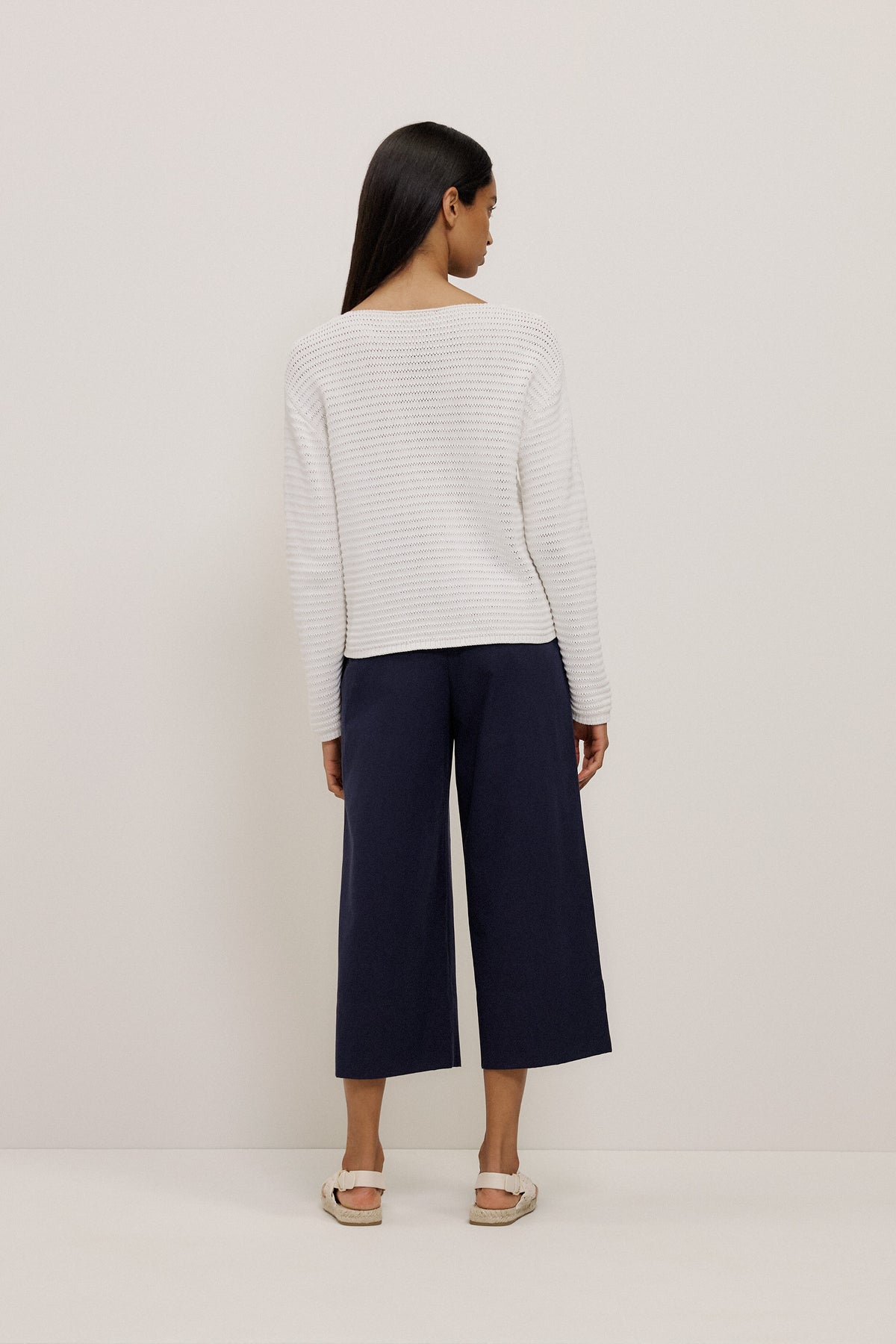Corded Cotton Boatneck Pullover
