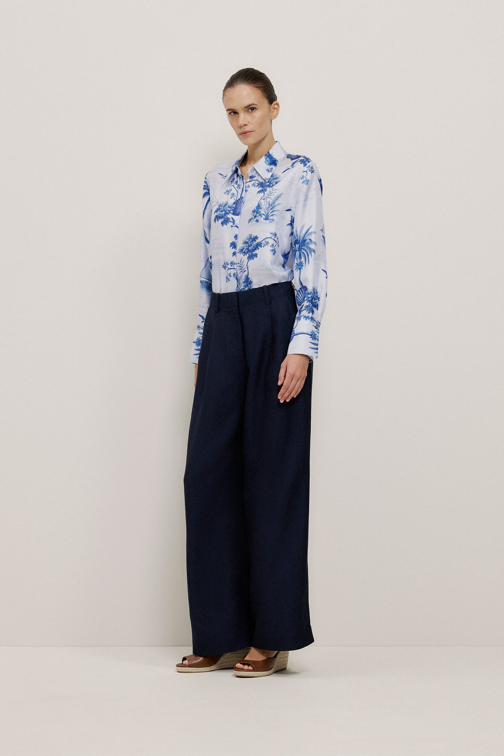 High Rise Tailored Wide Leg Pant
